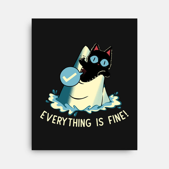 Everything Is Fine Shark Attack-None-Stretched-Canvas-tobefonseca