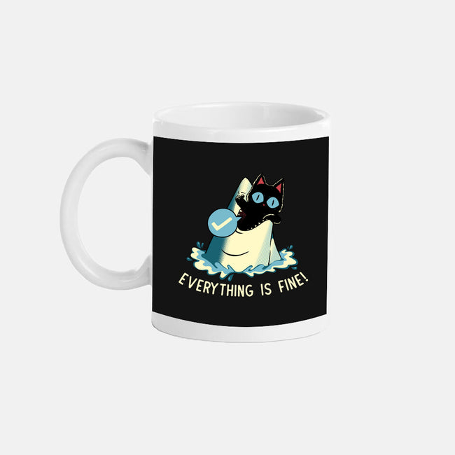 Everything Is Fine Shark Attack-None-Mug-Drinkware-tobefonseca