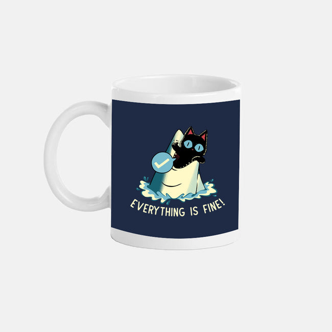 Everything Is Fine Shark Attack-None-Mug-Drinkware-tobefonseca