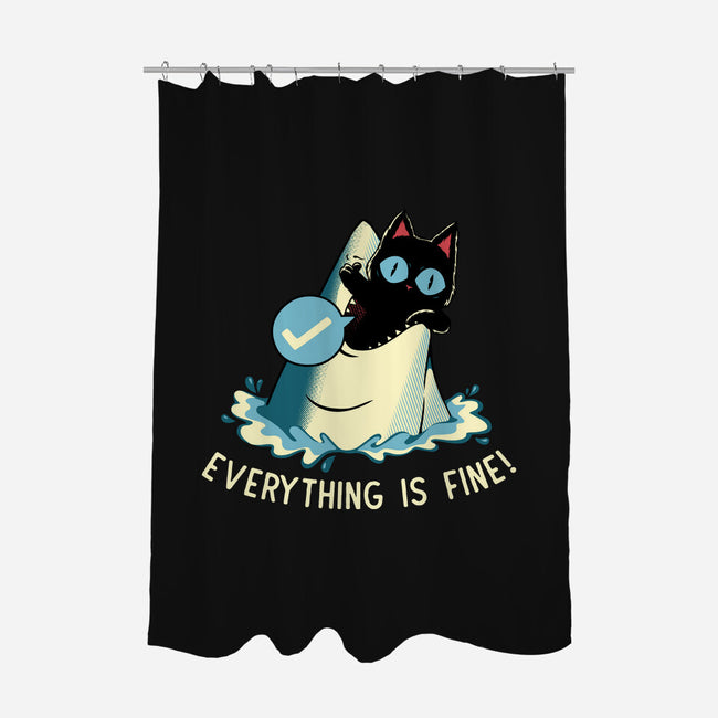 Everything Is Fine Shark Attack-None-Polyester-Shower Curtain-tobefonseca