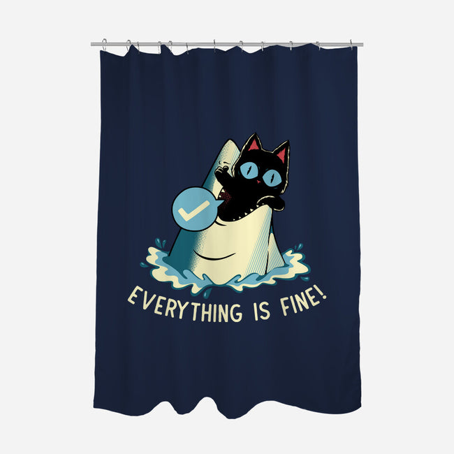 Everything Is Fine Shark Attack-None-Polyester-Shower Curtain-tobefonseca