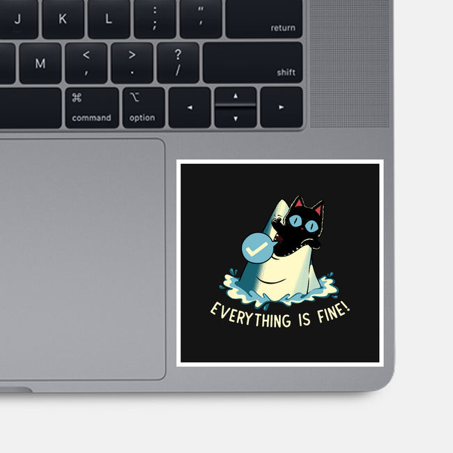 Everything Is Fine Shark Attack-None-Glossy-Sticker-tobefonseca