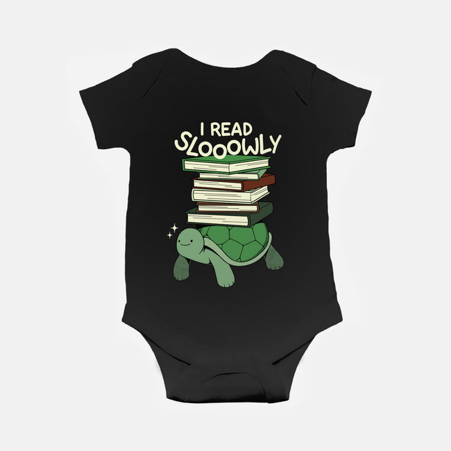 Slow Reader Turtle Books-Baby-Basic-Onesie-tobefonseca