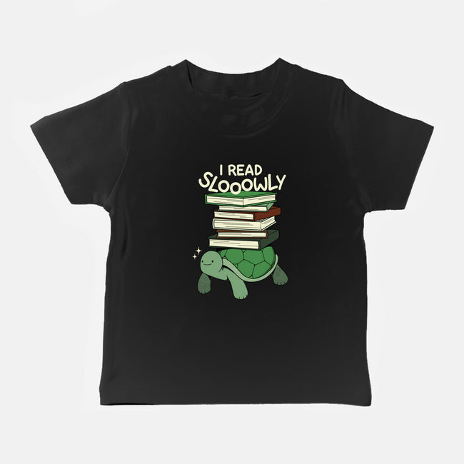 Slow Reader Turtle Books-Baby-Basic-Tee-tobefonseca