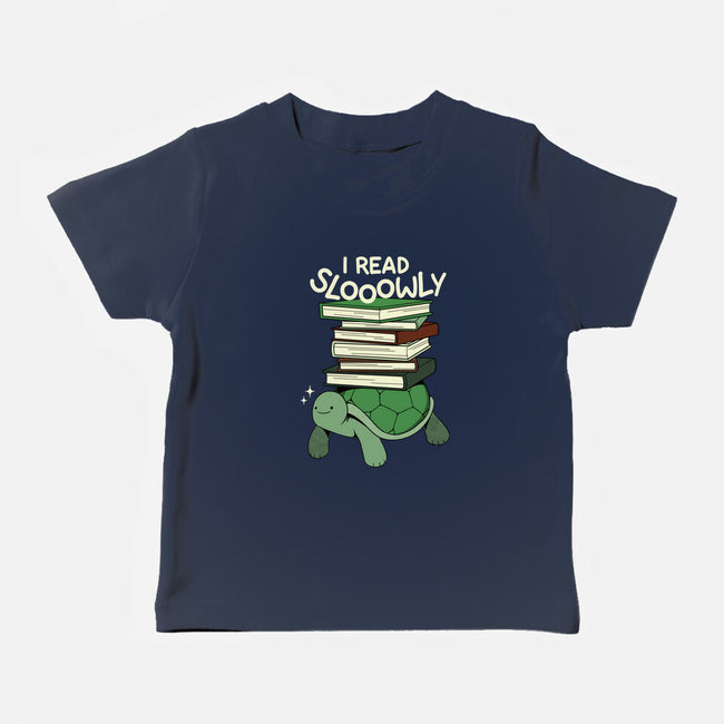 Slow Reader Turtle Books-Baby-Basic-Tee-tobefonseca
