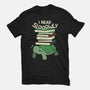 Slow Reader Turtle Books-Womens-Basic-Tee-tobefonseca