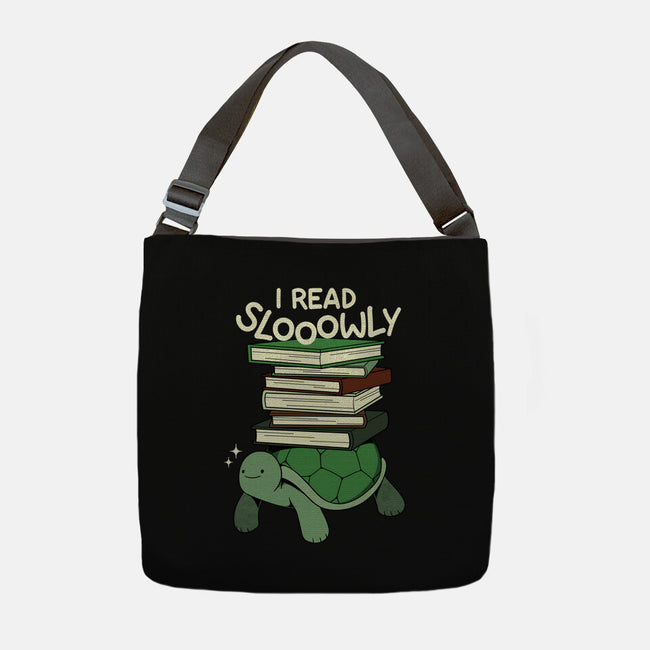 Slow Reader Turtle Books-None-Adjustable Tote-Bag-tobefonseca