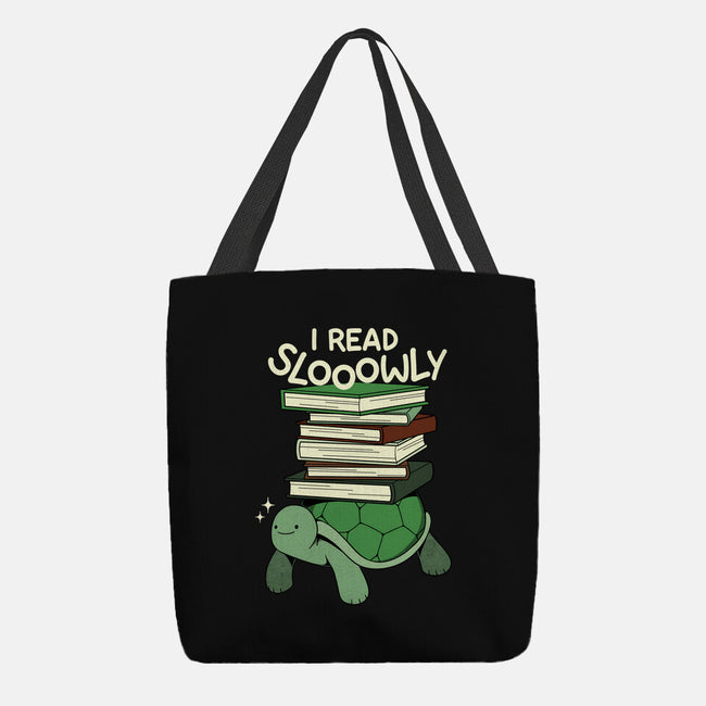 Slow Reader Turtle Books-None-Basic Tote-Bag-tobefonseca