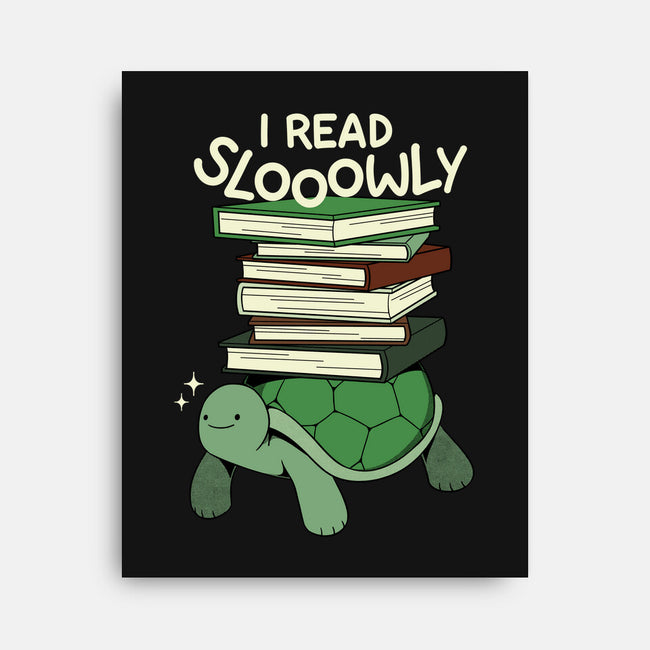 Slow Reader Turtle Books-None-Stretched-Canvas-tobefonseca