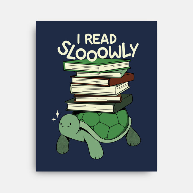 Slow Reader Turtle Books-None-Stretched-Canvas-tobefonseca