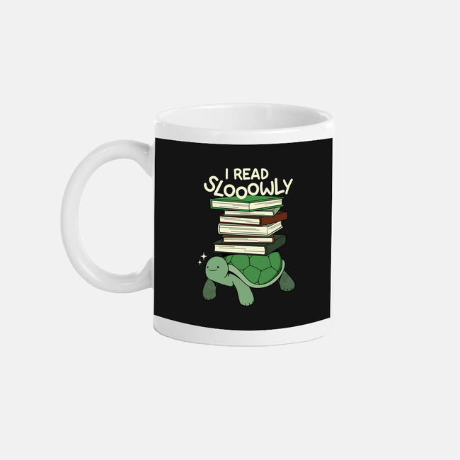 Slow Reader Turtle Books-None-Mug-Drinkware-tobefonseca