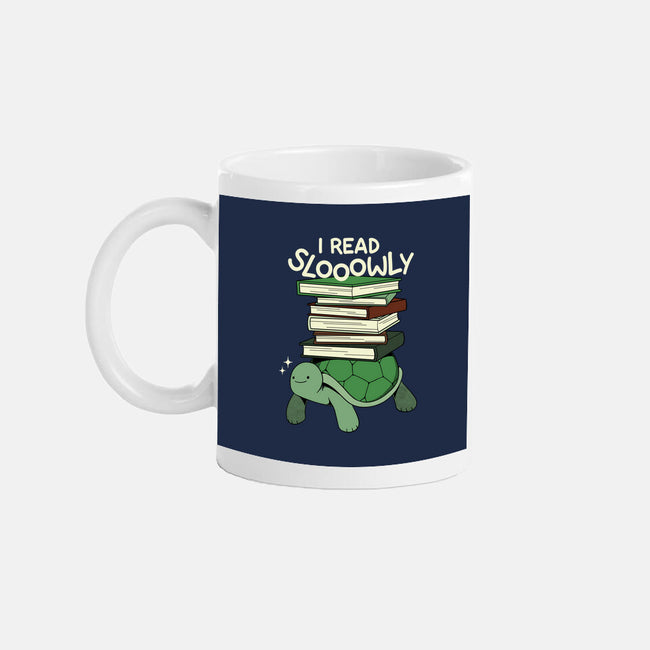 Slow Reader Turtle Books-None-Mug-Drinkware-tobefonseca
