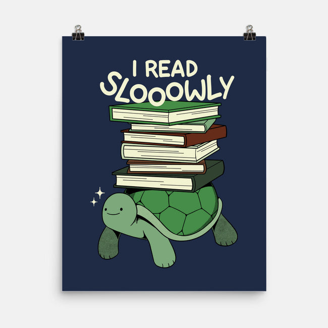 Slow Reader Turtle Books-None-Matte-Poster-tobefonseca