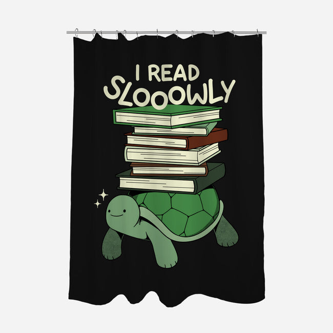 Slow Reader Turtle Books-None-Polyester-Shower Curtain-tobefonseca