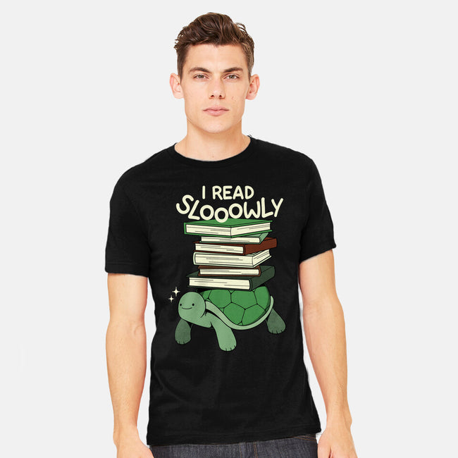 Slow Reader Turtle Books-Mens-Heavyweight-Tee-tobefonseca