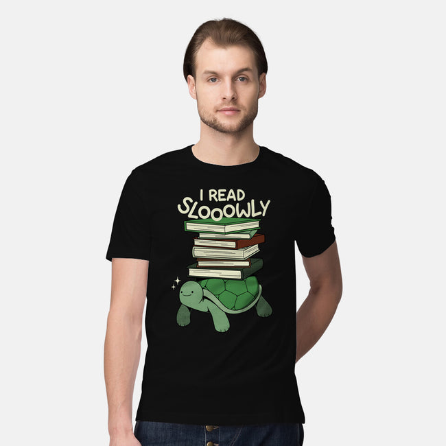 Slow Reader Turtle Books-Mens-Premium-Tee-tobefonseca