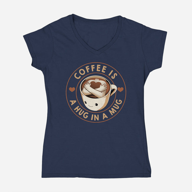 Coffee Is A Hug In A Mug-Womens-V-Neck-Tee-tobefonseca