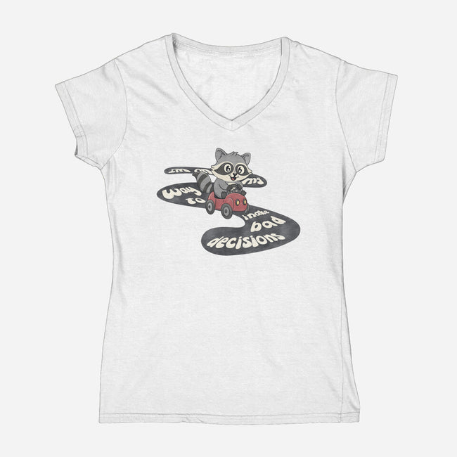 On My way To Make Bad Decisions-Womens-V-Neck-Tee-Loobs