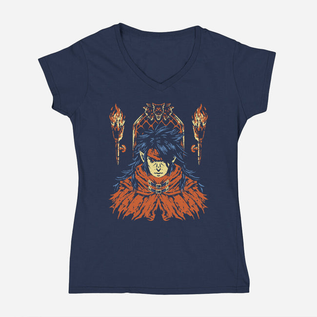Man Of Mysteries-Womens-V-Neck-Tee-Henrique Torres