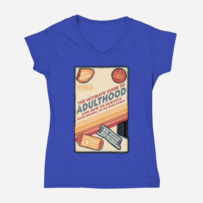 Guide To Adulthood-Womens-V-Neck-Tee-glitchygorilla