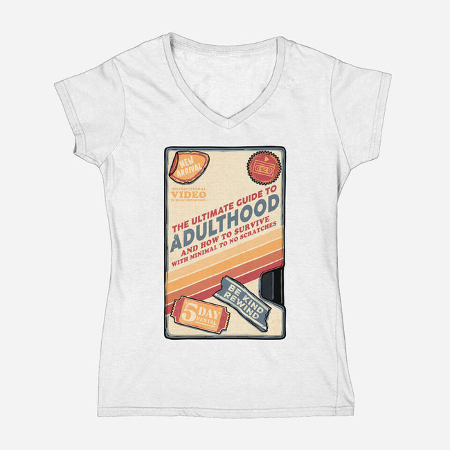 Guide To Adulthood-Womens-V-Neck-Tee-glitchygorilla