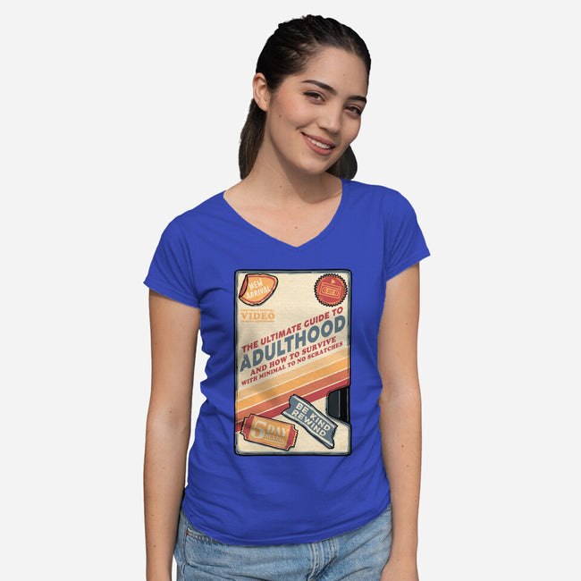 Guide To Adulthood-Womens-V-Neck-Tee-glitchygorilla