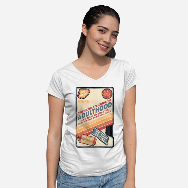Guide To Adulthood-Womens-V-Neck-Tee-glitchygorilla