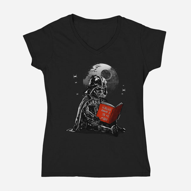 Dark Father-Womens-V-Neck-Tee-kharmazero