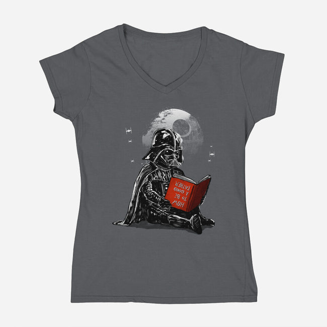 Dark Father-Womens-V-Neck-Tee-kharmazero