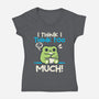 I Think I Think Too Much-Womens-V-Neck-Tee-NemiMakeit
