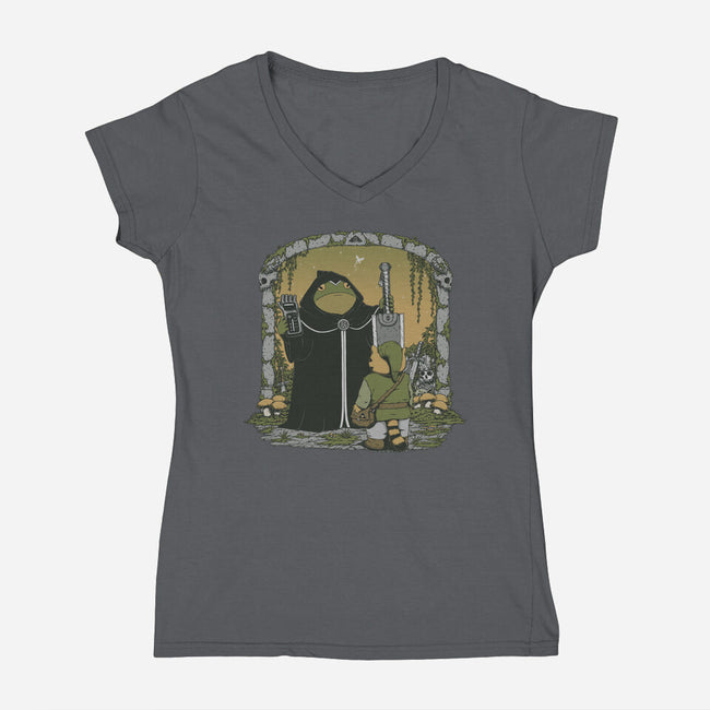 The Adventure Begins-Womens-V-Neck-Tee-pigboom