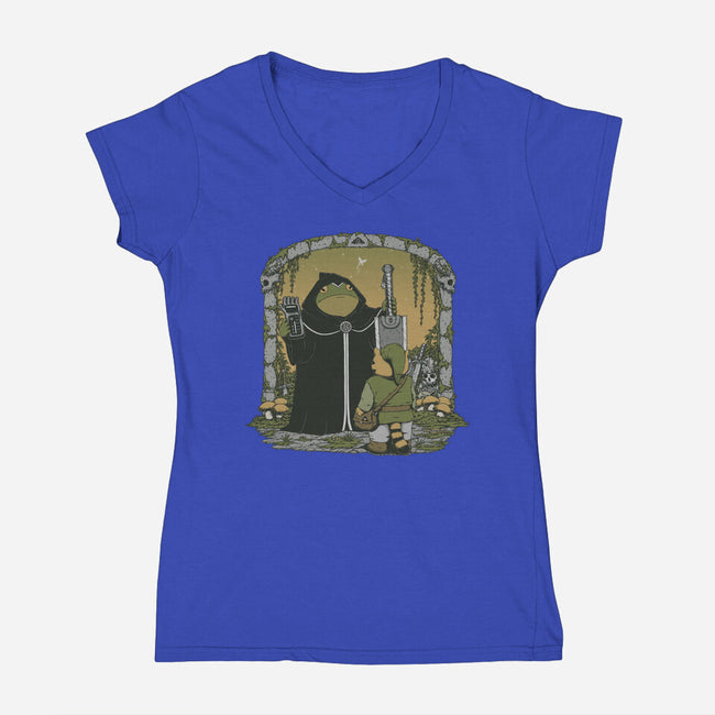 The Adventure Begins-Womens-V-Neck-Tee-pigboom