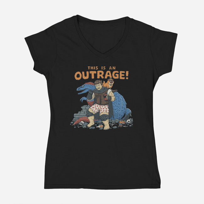 Outrage-Womens-V-Neck-Tee-pigboom