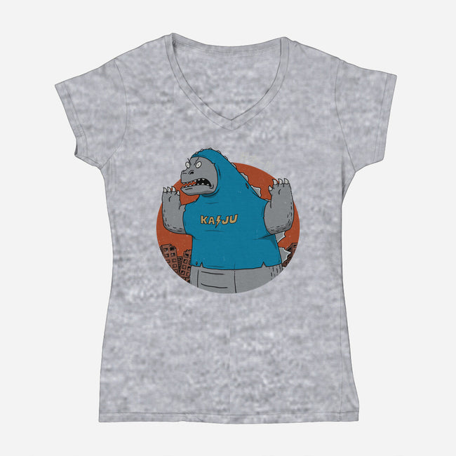Kaijuholio-Womens-V-Neck-Tee-pigboom