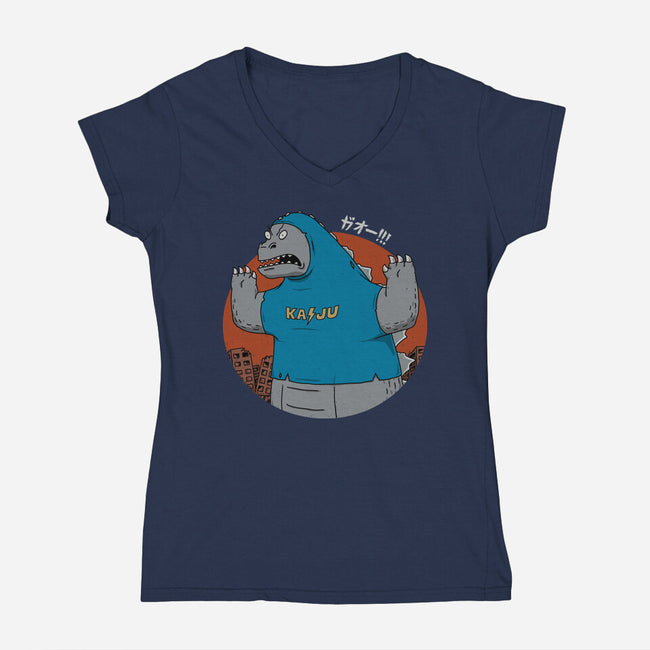 Kaijuholio-Womens-V-Neck-Tee-pigboom