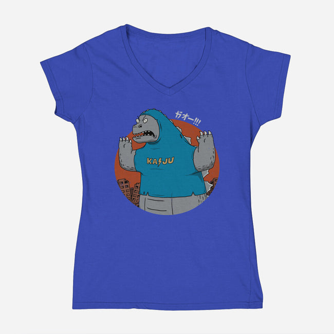 Kaijuholio-Womens-V-Neck-Tee-pigboom