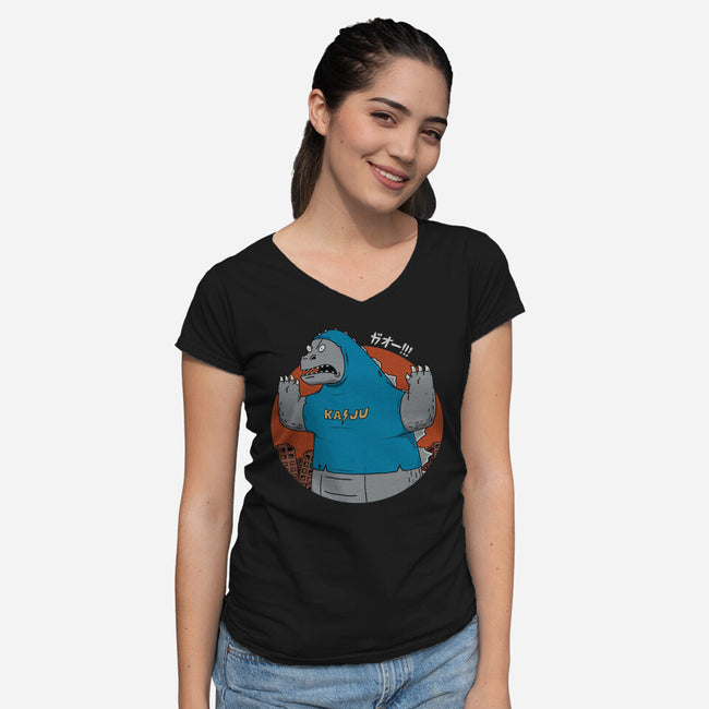 Kaijuholio-Womens-V-Neck-Tee-pigboom