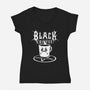 Black Metal Coffee-Womens-V-Neck-Tee-pigboom