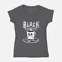 Black Metal Coffee-Womens-V-Neck-Tee-pigboom