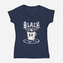 Black Metal Coffee-Womens-V-Neck-Tee-pigboom