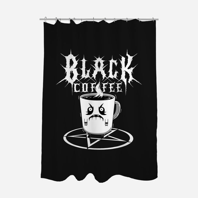 Black Metal Coffee-None-Polyester-Shower Curtain-pigboom