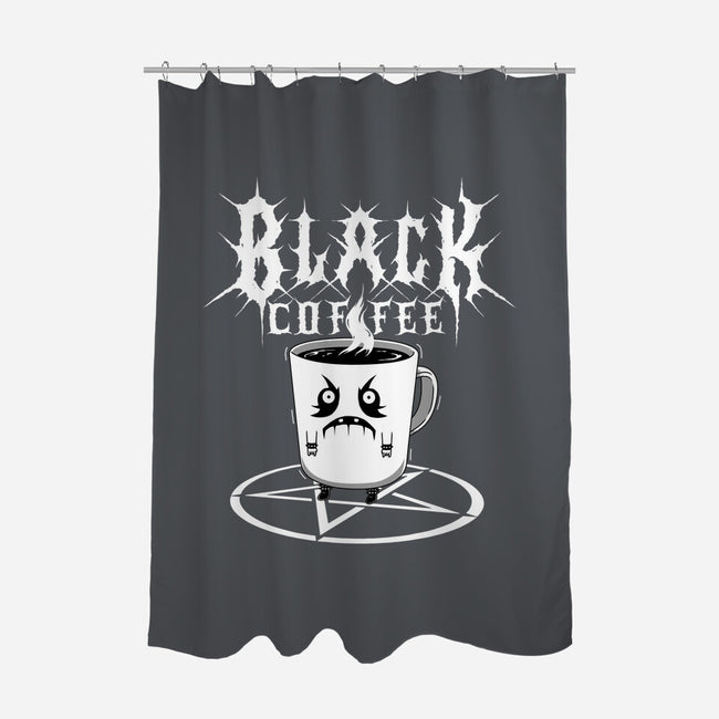 Black Metal Coffee-None-Polyester-Shower Curtain-pigboom