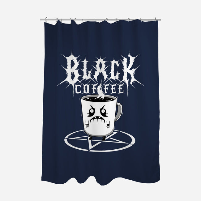Black Metal Coffee-None-Polyester-Shower Curtain-pigboom