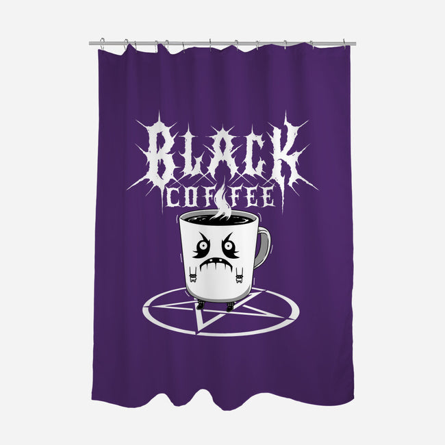 Black Metal Coffee-None-Polyester-Shower Curtain-pigboom