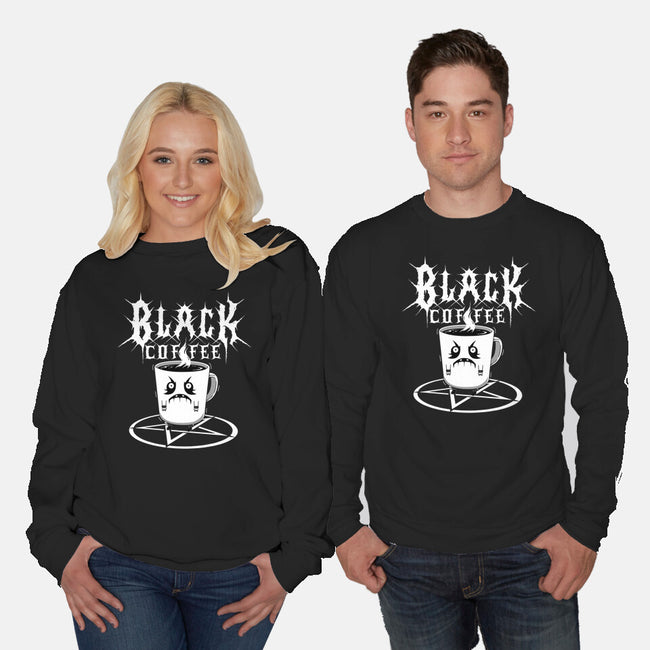 Black Metal Coffee-Unisex-Crew Neck-Sweatshirt-pigboom