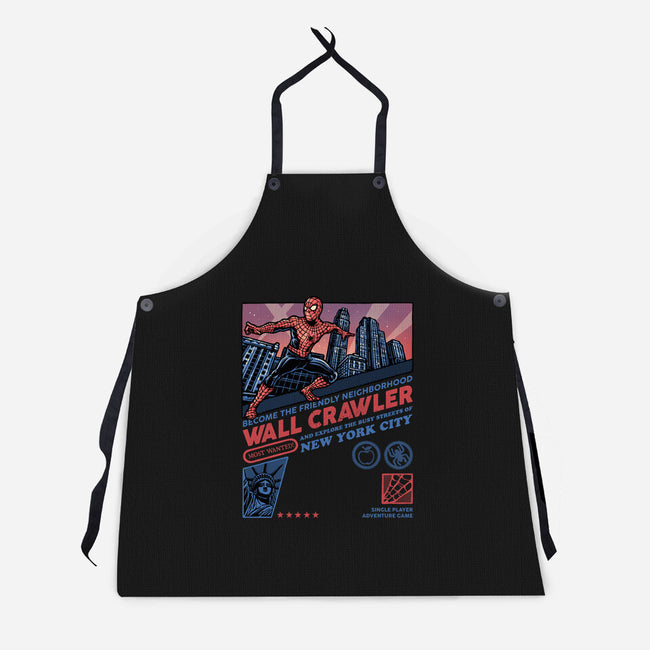 Friendly Neighborhood Wall Crawler-Unisex-Kitchen-Apron-glitchygorilla