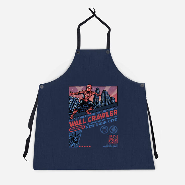 Friendly Neighborhood Wall Crawler-Unisex-Kitchen-Apron-glitchygorilla