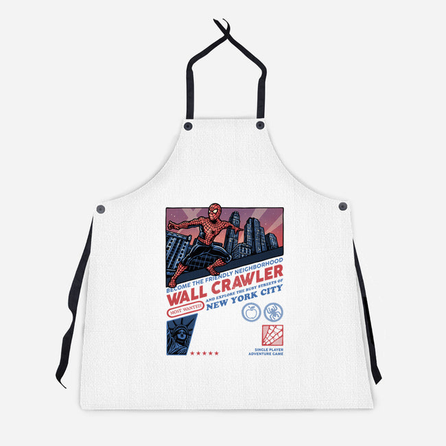 Friendly Neighborhood Wall Crawler-Unisex-Kitchen-Apron-glitchygorilla