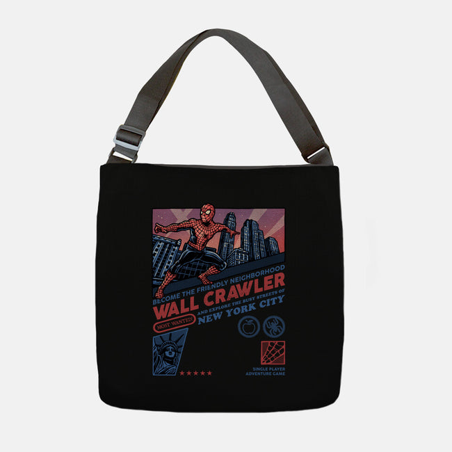 Friendly Neighborhood Wall Crawler-None-Adjustable Tote-Bag-glitchygorilla