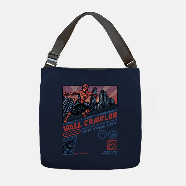 Friendly Neighborhood Wall Crawler-None-Adjustable Tote-Bag-glitchygorilla